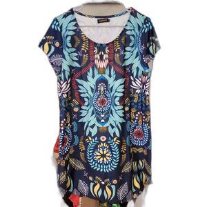 Reborn SS Dress Navy w/ Flowers - Size Large